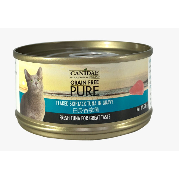 Canidae Grain Free Pure Flaked Skipjack Tuna in gravy 白身吞拿魚貓罐頭 70g